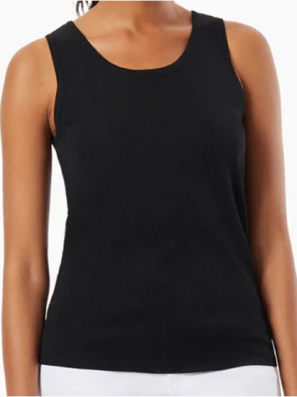 Reference Point Black Tank Top Classic Cotton Scoop Neck Timeless Classic Staple